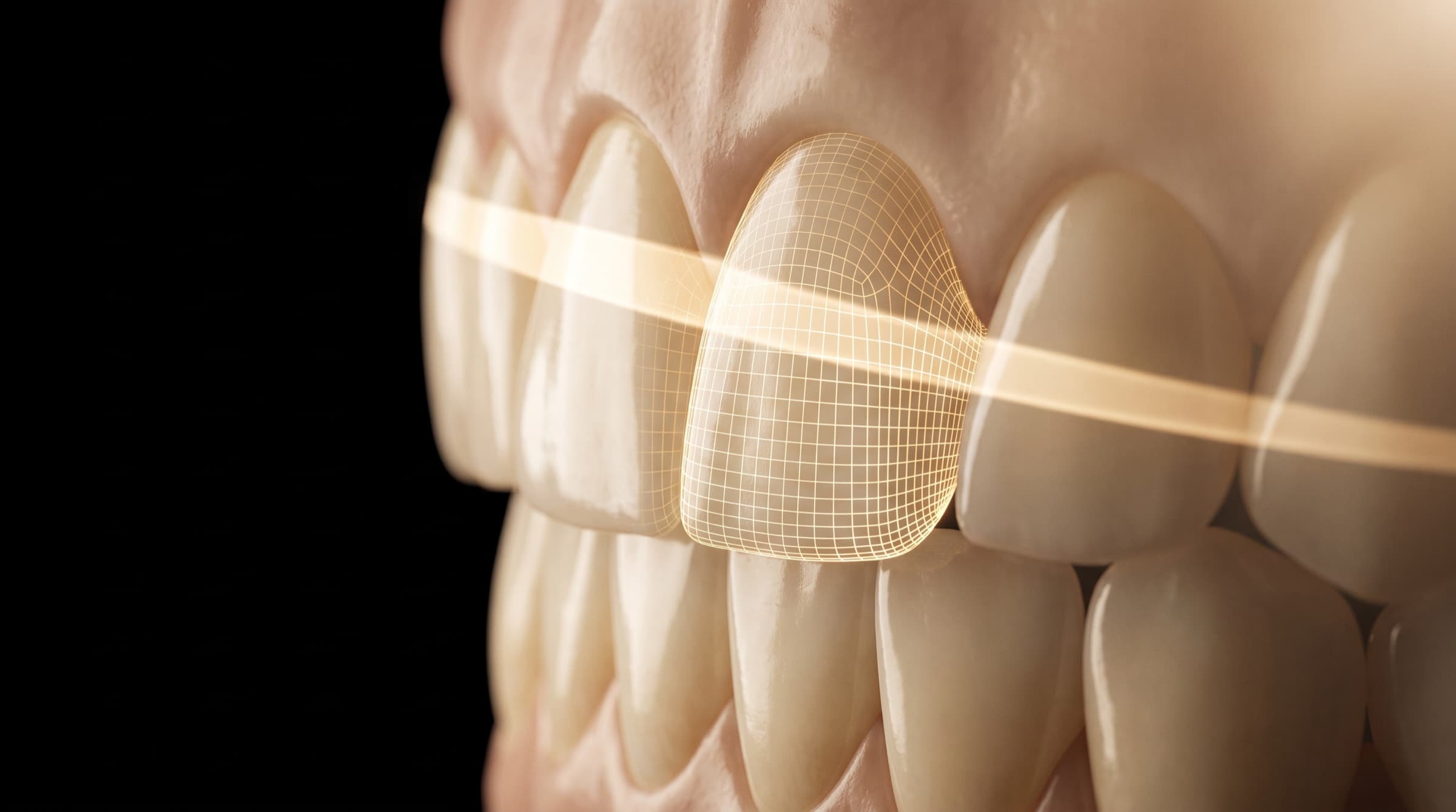 A close, precise view of a healthy smile